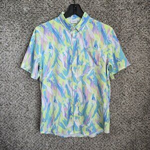 Cabana Crown & Ivy Youth Boys XL‎ Green Printed Short Sleeve Button Up Casual
